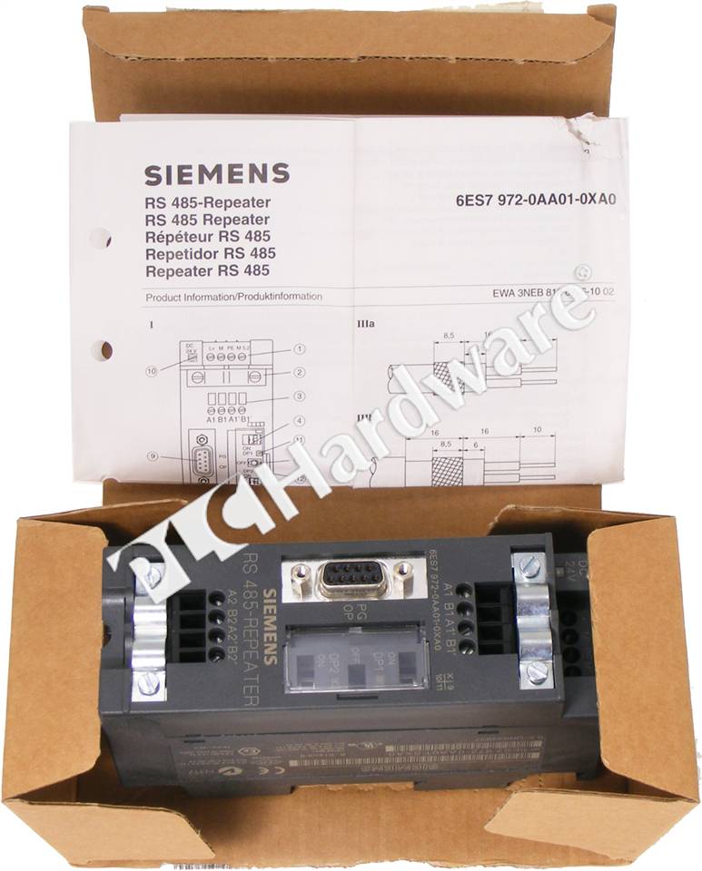 PLC Hardware: Siemens 6ES7972-0AA02-0XA0 SIMATIC DP RS485 Repeater