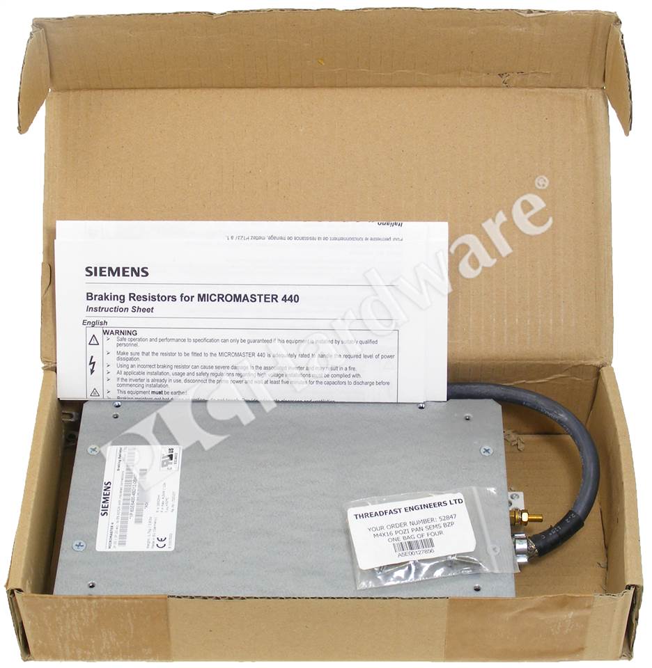 PLC Hardware: Siemens 6SE6400-4BD12-0BA0 MICROMASTER 4 Braking