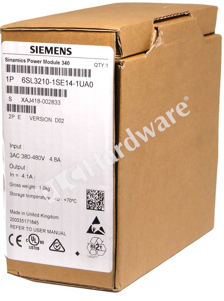 PLC Hardware: Siemens 6SL3210-1SE14-1UA0 SINAMICS S120 PM340 Power