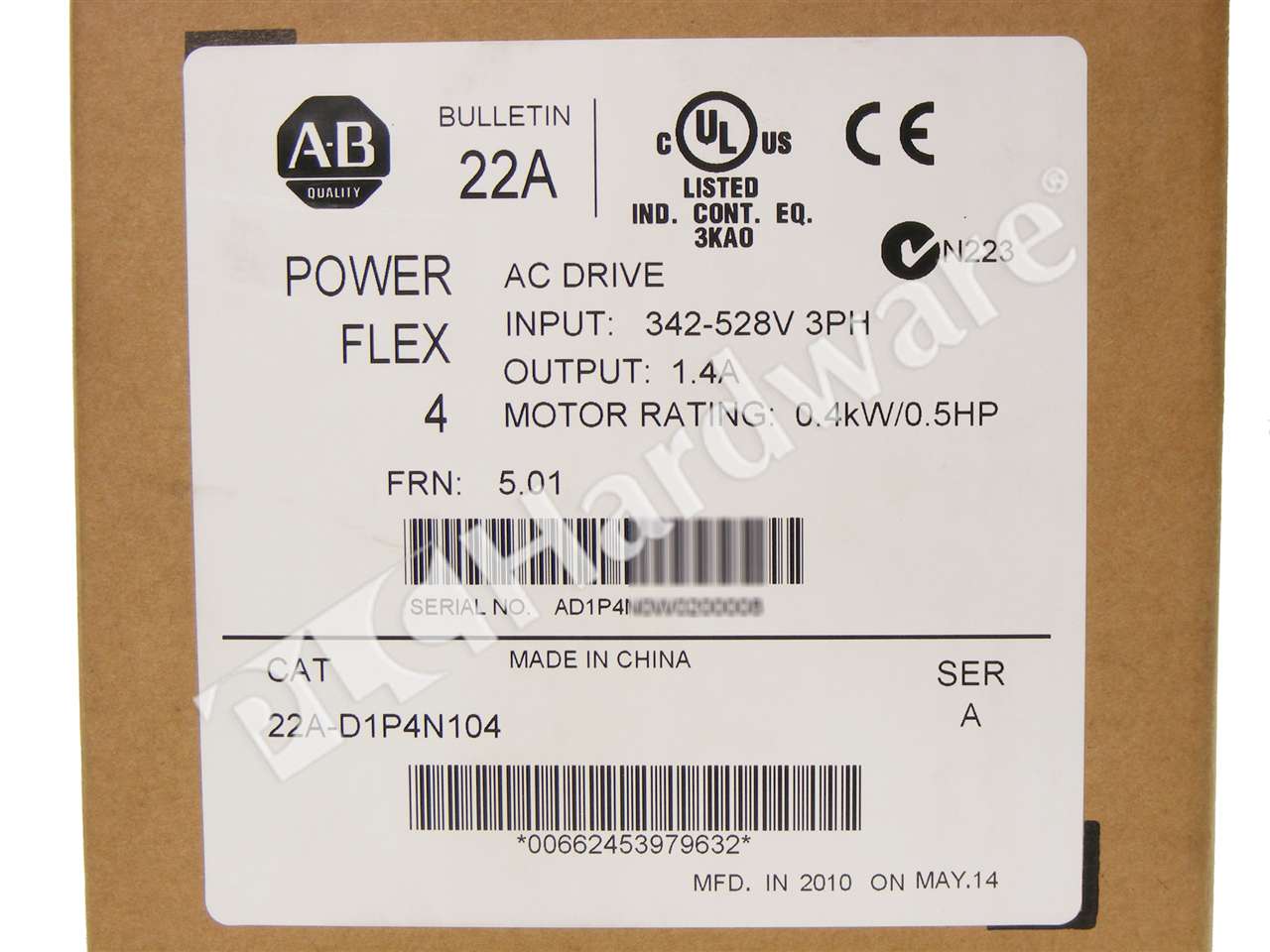 NEW* Allen Bradley 22A D1P4N104 /A PowerFlex 4 AC Drive *60 DAYS 