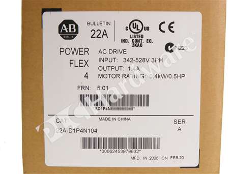 NEW SEALED* Allen Bradley 22A D1P4N104 /A PowerFlex 4 AC Drive 60 