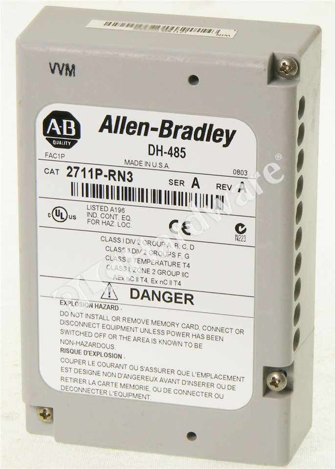 Allen Bradley 2711P RN3 /A PanelView Plus 400 600 DH485 Communication 